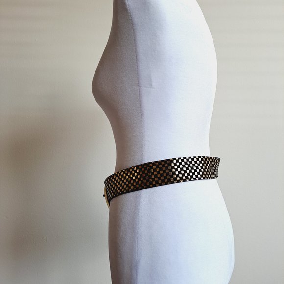 D&G Italian Black Gold Leather Belt 80cm / 32 in main image 5